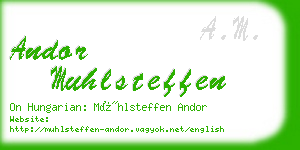 andor muhlsteffen business card